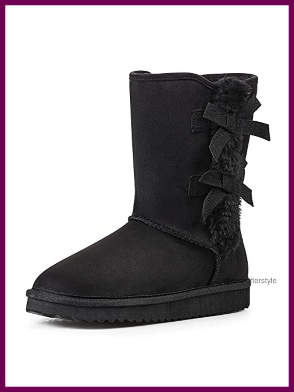 Suede Mid-Calf Snow Boots Faux Fur Lined Non-Slip Winter Shoes